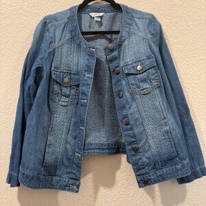Women's Jean Cropped Jacket with detail